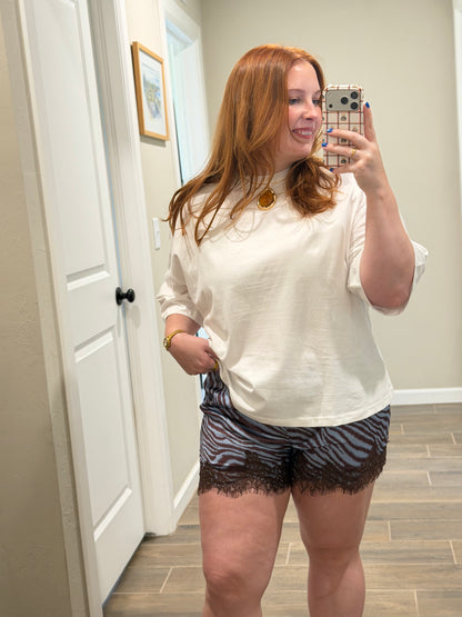 Zebra Lace Shorts
