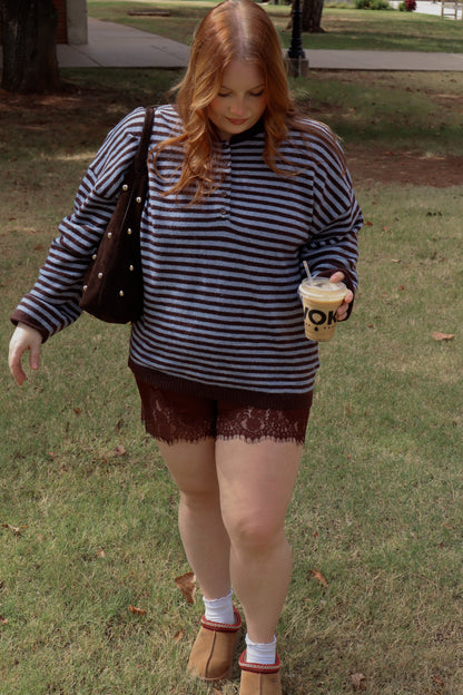 Blueberry Sugar Henley Sweater