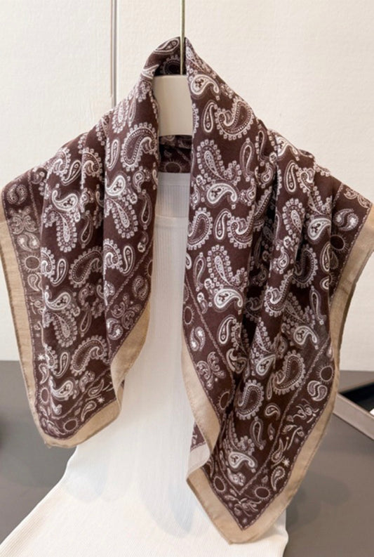 Paisley Cotton-linen Texture Square Scarf