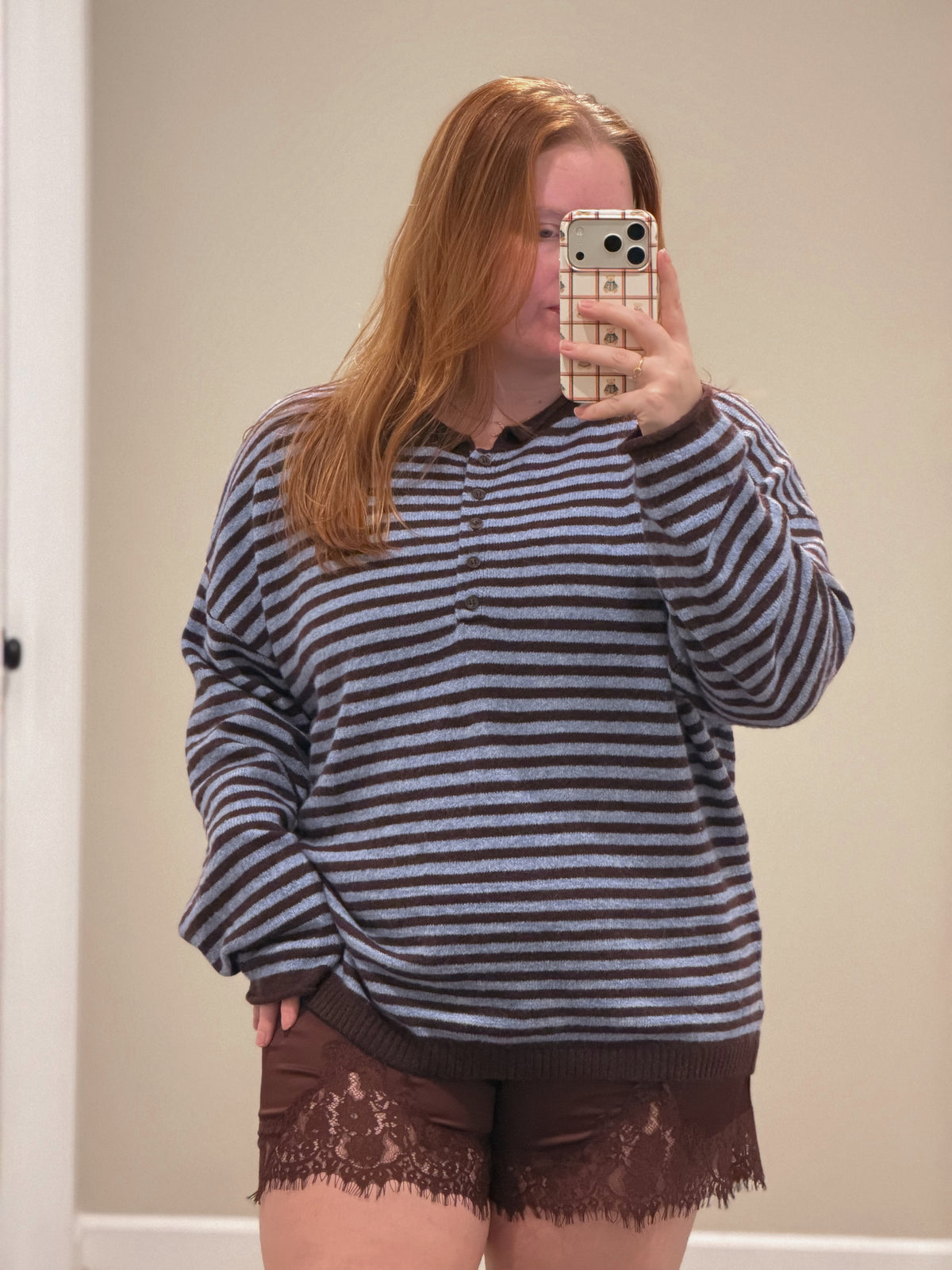 Blueberry Sugar Henley Sweater